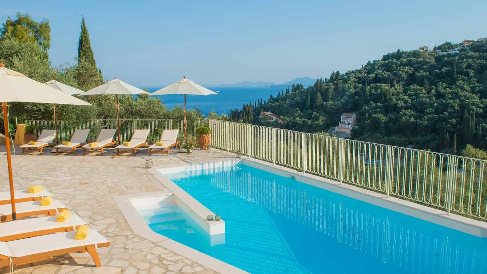 Exterior pool view of a villa