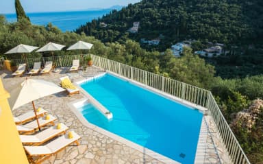 Exterior pool view of a villa