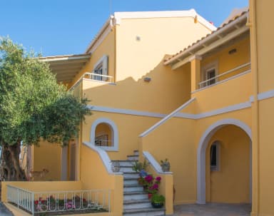 Exterior pool view of a villa